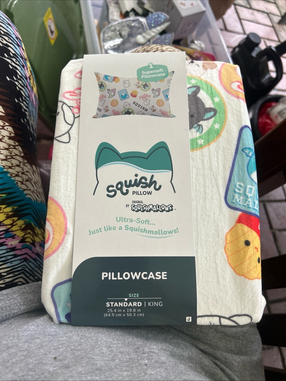 Squishmallows Multicolor Character Print Pillowcase - White Base